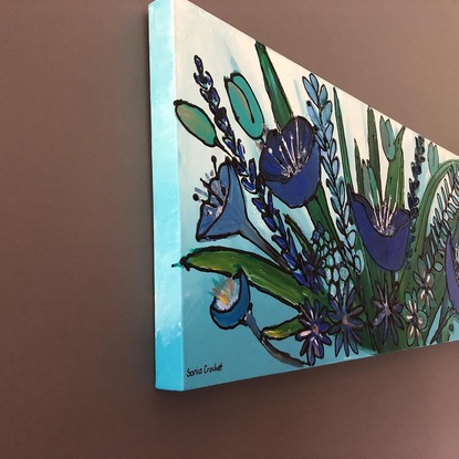 (CreativeWork) Bluebells by Sonia Crockett. Acrylic. Shop online at Bluethumb.