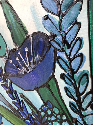 (CreativeWork) Bluebells by Sonia Crockett. Acrylic. Shop online at Bluethumb.