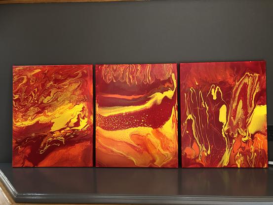 (CreativeWork) Flowing Embers by Sonia Crockett. Acrylic. Shop online at Bluethumb.