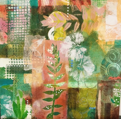 (CreativeWork) Autumn Garden  by Suzie Martell. Mixed Media. Shop online at Bluethumb.