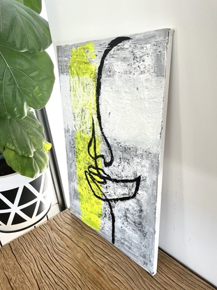 (CreativeWork) Abstract portrait - Male #1 by Gary Segal. Acrylic. Shop online at Bluethumb.