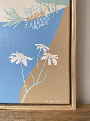 (CreativeWork) Beach Daisies by Kirsty Anne. Acrylic. Shop online at Bluethumb.