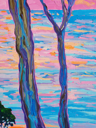 (CreativeWork) Aussie gums at Margate, Queensland No. 2 by Amanda Nouwens. Oil. Shop online at Bluethumb.