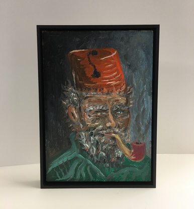 (CreativeWork) Old Man & The Pipe  by Paul Conrad. Oil. Shop online at Bluethumb.