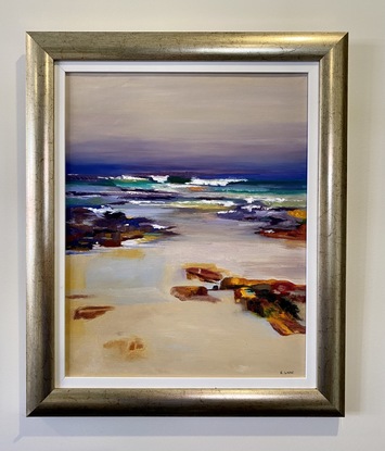 (CreativeWork) Beach Scape by Liz Lane. Oil. Shop online at Bluethumb.