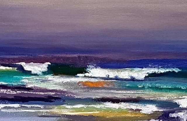 (CreativeWork) Beach Scape by Liz Lane. Oil. Shop online at Bluethumb.