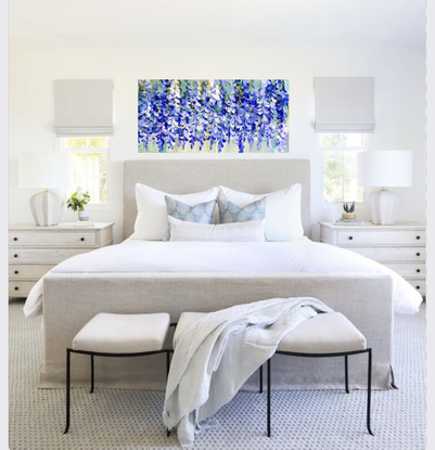 (CreativeWork) Petite blue wisteria  by Amanda Brooks. Acrylic. Shop online at Bluethumb.