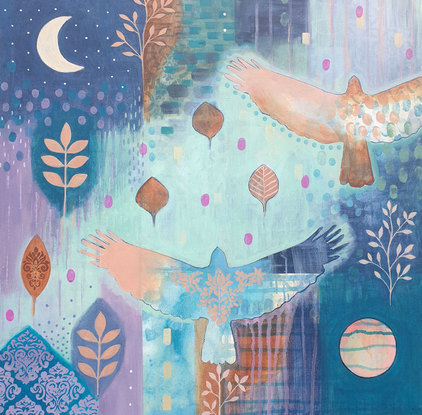 (CreativeWork) A Dance In The Night Garden by Libby Mills. Acrylic. Shop online at Bluethumb.