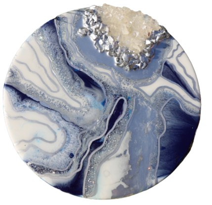 (CreativeWork) Silvery Blue  by Sandra Meehan & Rebecca Bowden. Mixed Media. Shop online at Bluethumb.