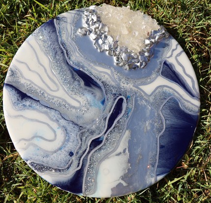 (CreativeWork) Silvery Blue  by Sandra Meehan & Rebecca Bowden. Mixed Media. Shop online at Bluethumb.