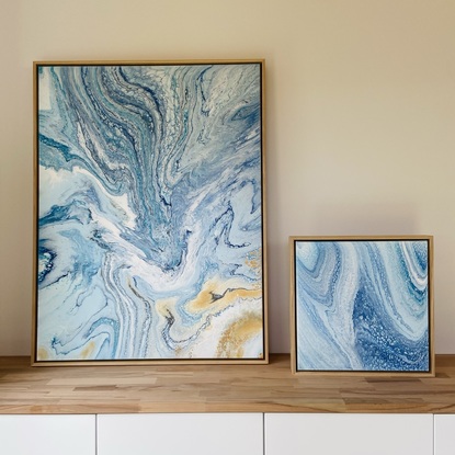 (CreativeWork) Sea foam  by Margaret Parker. Acrylic. Shop online at Bluethumb.