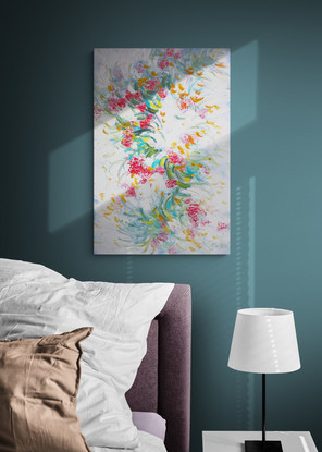 Australian native flowers painted in a semi abstract style