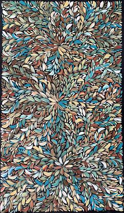 (CreativeWork) Bush Medicine Leaves - Blue/ Turquoise (A) by Louise Numina. Acrylic. Shop online at Bluethumb.