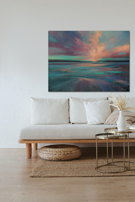 (CreativeWork) Tidal Sunset by Sandra Michele Knight. Acrylic. Shop online at Bluethumb.