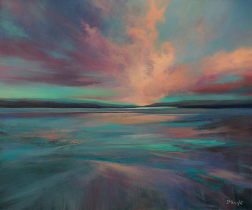 (CreativeWork) Tidal Sunset by Sandra Michele Knight. Acrylic. Shop online at Bluethumb.