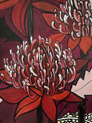 (CreativeWork) Waratahs - Crimson Tide  Print by Rachel-Lee Murray. Reproduction Print. Shop online at Bluethumb.