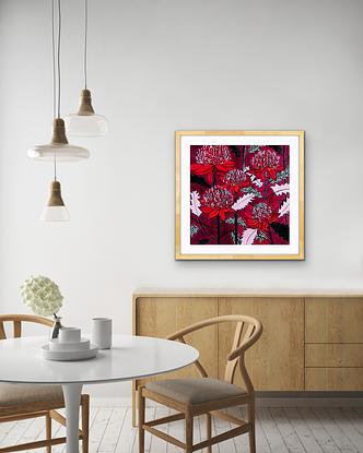 (CreativeWork) Waratahs - Crimson Tide  Print by Rachel-Lee Murray. Reproduction Print. Shop online at Bluethumb.