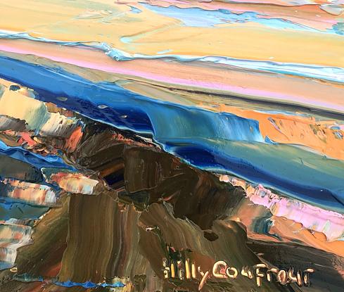 (CreativeWork) Winter at the Beach 2 - Plein Air by Hilly Coufreur. Oil. Shop online at Bluethumb.