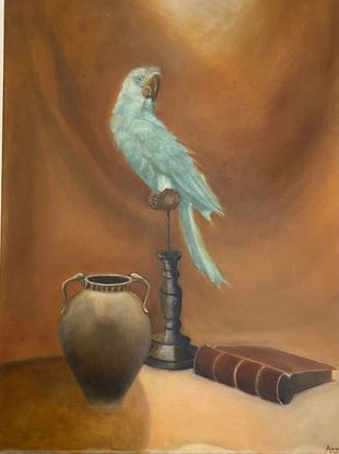 (CreativeWork) Still Life  3 by Tony Johnston. Oil. Shop online at Bluethumb.