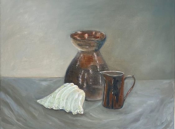 (CreativeWork) Still Life 1 by Tony Johnston. Oil. Shop online at Bluethumb.