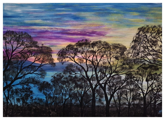 (CreativeWork) Afternoon Skies..... by Paul Portelli. Acrylic. Shop online at Bluethumb.