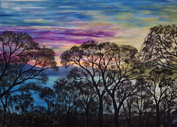 (CreativeWork) Afternoon Skies..... by Paul Portelli. Acrylic. Shop online at Bluethumb.