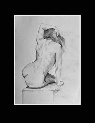 A soft and sensual pencil sketch of the divine feminine. The beauty of the female form. 