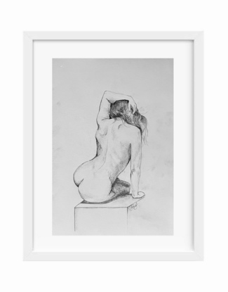 A soft and sensual pencil sketch of the divine feminine. The beauty of the female form. 