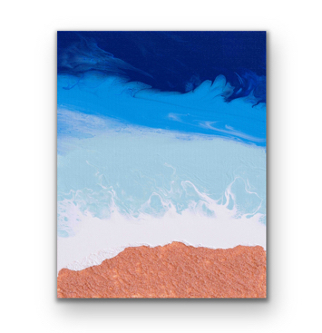 (CreativeWork) Morning Beach Walk by Mabel - Artful Adventure. Acrylic. Shop online at Bluethumb.