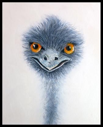 (CreativeWork) Emu - new work on sale by John Graham. Oil. Shop online at Bluethumb.