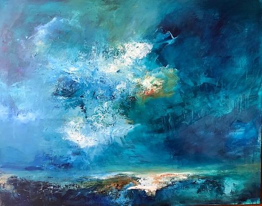 (CreativeWork) Blue Storm by Annalie Biggs. Acrylic. Shop online at Bluethumb.