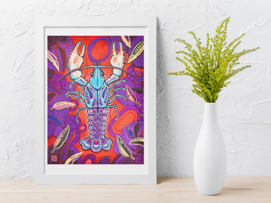 (CreativeWork) Blue Yabbie by Brad Madge. Acrylic. Shop online at Bluethumb.