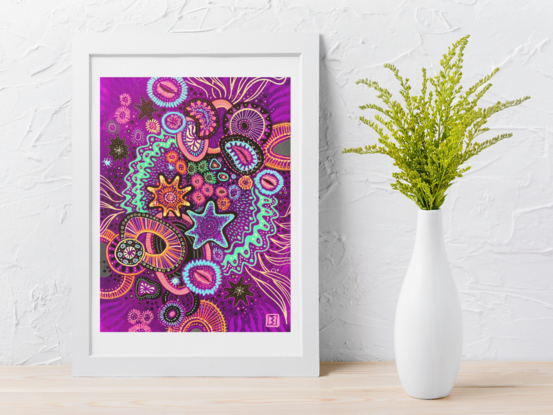 (CreativeWork) Purple Rock Pool by Brad Madge. Acrylic. Shop online at Bluethumb.