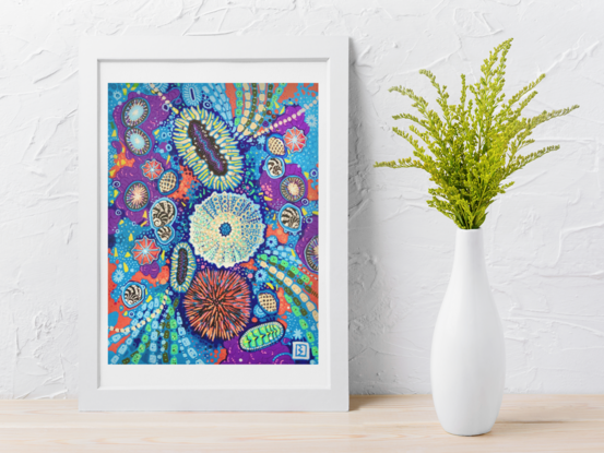 (CreativeWork) Sea Egg Rock Pool by Brad Madge. Acrylic. Shop online at Bluethumb.