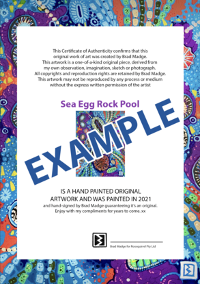 (CreativeWork) Sea Egg Rock Pool by Brad Madge. Acrylic. Shop online at Bluethumb.