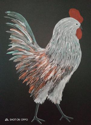 (CreativeWork) The Rooster by Andrew Brannigan. Acrylic. Shop online at Bluethumb.