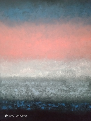 (CreativeWork) White water sunset by Andrew Brannigan. Acrylic. Shop online at Bluethumb.