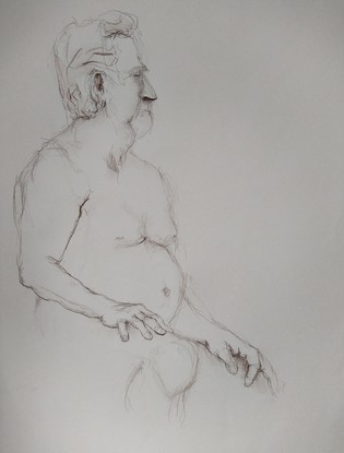 (CreativeWork) Male nude 2 by Maxine Price. Drawing. Shop online at Bluethumb.