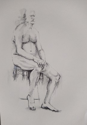 (CreativeWork) Seated male 8 by Maxine Price. Drawing. Shop online at Bluethumb.