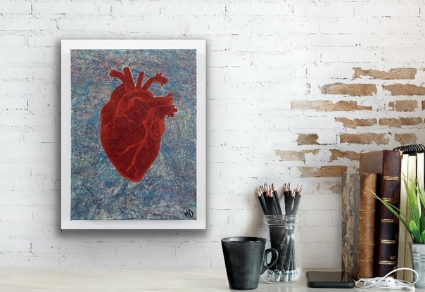 (CreativeWork) The Heart  by Melike Ozcagli. Acrylic. Shop online at Bluethumb.