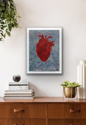 (CreativeWork) The Heart  by Melike Ozcagli. Acrylic. Shop online at Bluethumb.