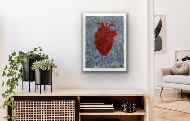 (CreativeWork) The Heart  by Melike Ozcagli. Acrylic. Shop online at Bluethumb.