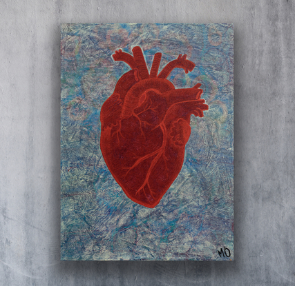 (CreativeWork) The Heart  by Melike Ozcagli. Acrylic. Shop online at Bluethumb.