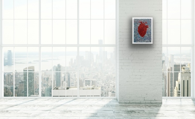 (CreativeWork) The Heart  by Melike Ozcagli. Acrylic. Shop online at Bluethumb.