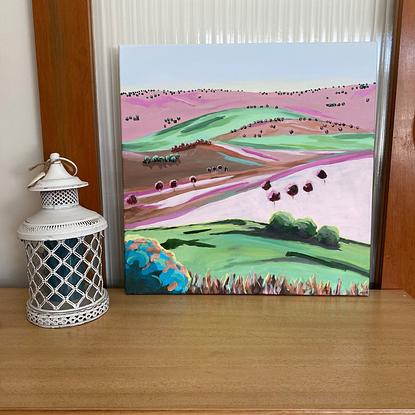 (CreativeWork) Home Is Where the Pink Is - Original Painting by Lisa Turner. Acrylic. Shop online at Bluethumb.