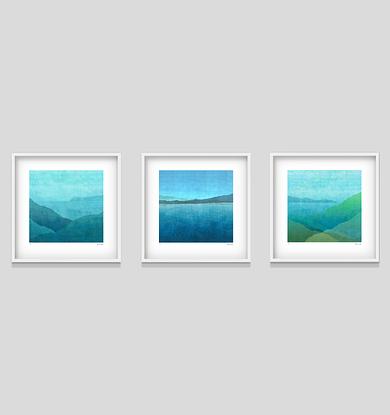 'Gradual Land Series-  set of 3' has been released as a limited edition print of 35. Ideal for home or the office to create some calm.