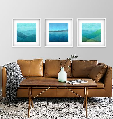 'Gradual Land Series-  set of 3' has been released as a limited edition print of 35. Ideal for home or the office to create some calm.