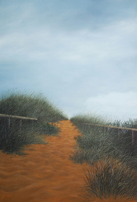 (CreativeWork) Beach Entrance Narrabeen by Heather Menzies. Oil. Shop online at Bluethumb.