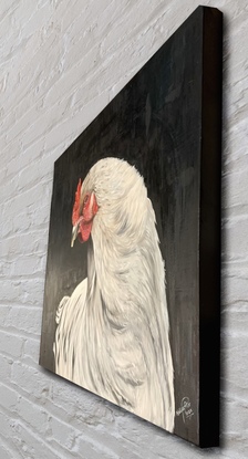 (CreativeWork) Don’t Be a Chicken by Katina Prior. Oil. Shop online at Bluethumb.