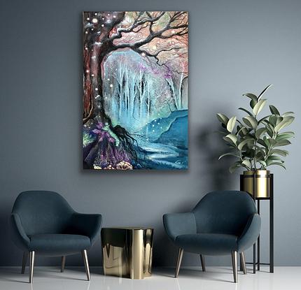 Luminous lights. Awe-inspiring sights.


There's an air of magic in this whimsical forest with its soft fog and glowing lights, enticing one to explore and discover new wonders. The forest's soft fog and glowing lights create a romantic atmosphere.

The vibrant palette and contrasting textures of the piece create a striking scene that would make a gorgeous addition to your home interior.
The artwork presented here is truly one of a kind, unique, in a surreal style and texture, signed and finished on stretched canvas 120x80 cm by Inessa Ivascanin
 An imaginary forest with glowing lights, intertwined tree branches and a blue spring is the place I would like to see. The painting was painted by hand on stretched canvas, hand signed by the artist.